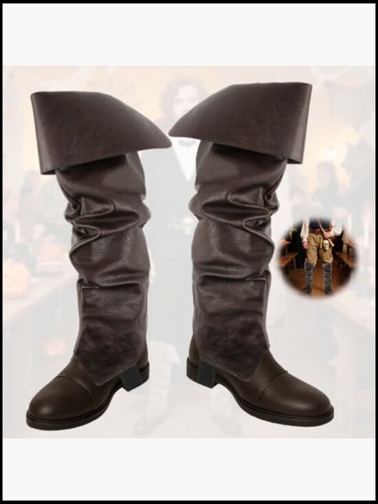 Medieval Pirate Boot Covers Renaissance Gothic Cosplay Costume Men Women main image 6